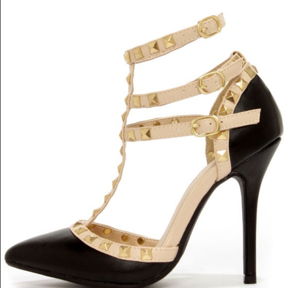 Wild Diva Lounge Adora 55 Studded T-Strap Heels